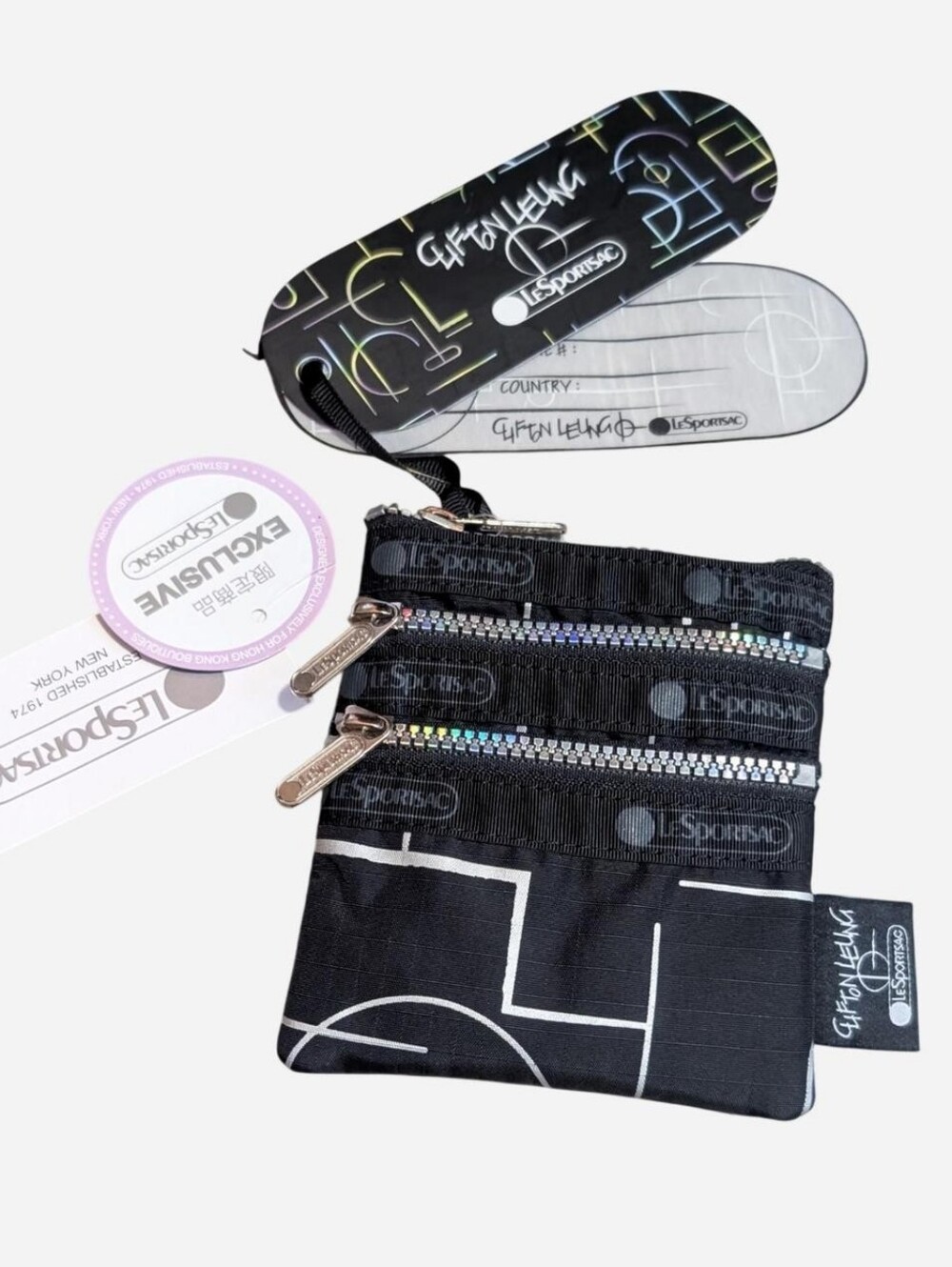 NWT New LeSportsac x Clifton Leung mini zip case pouch bag ID wallet Hong Kong